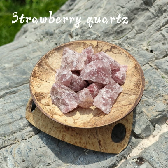 150g Natural Raw Strawberry Quartz Crystal Specimen - Pinkish-Red Feldspar-Included Mineral Stone for Gem Collectors, Cabochon Cutting, or Geological Study