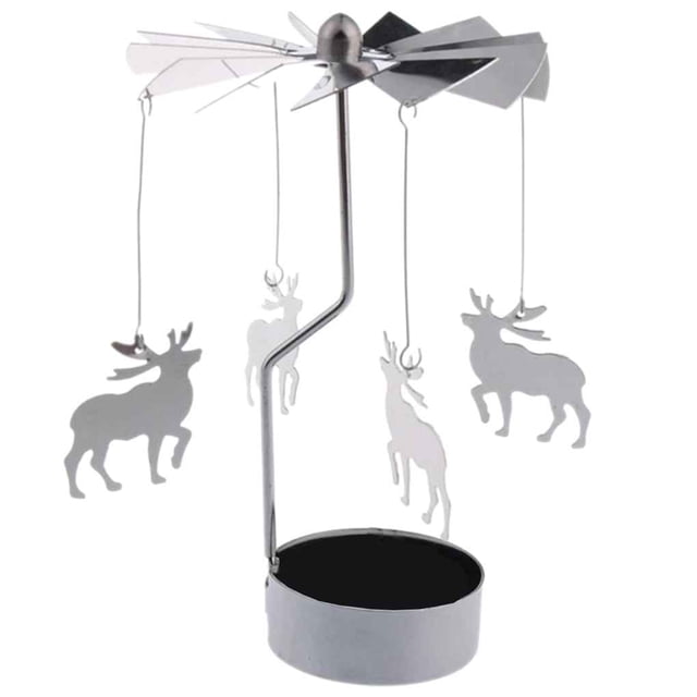 Candelero giratorio giratorio con luz de té, candelabro de metal para decoración del hogar de Navidad, candelabro de metal Yuarrent JJ8918-01B