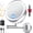 9'' 30x-chrome+adapter, variant on 10'' 30X/1X Wall Mounted Lighted Makeup Mirror, 5000mAh Rechargeable Double-Sided Magnifying Mirror with Light, LED Vanity Mirror Touch Dimmable 3 Colors 360° Rotation Extended Foldable Arm, Chrome