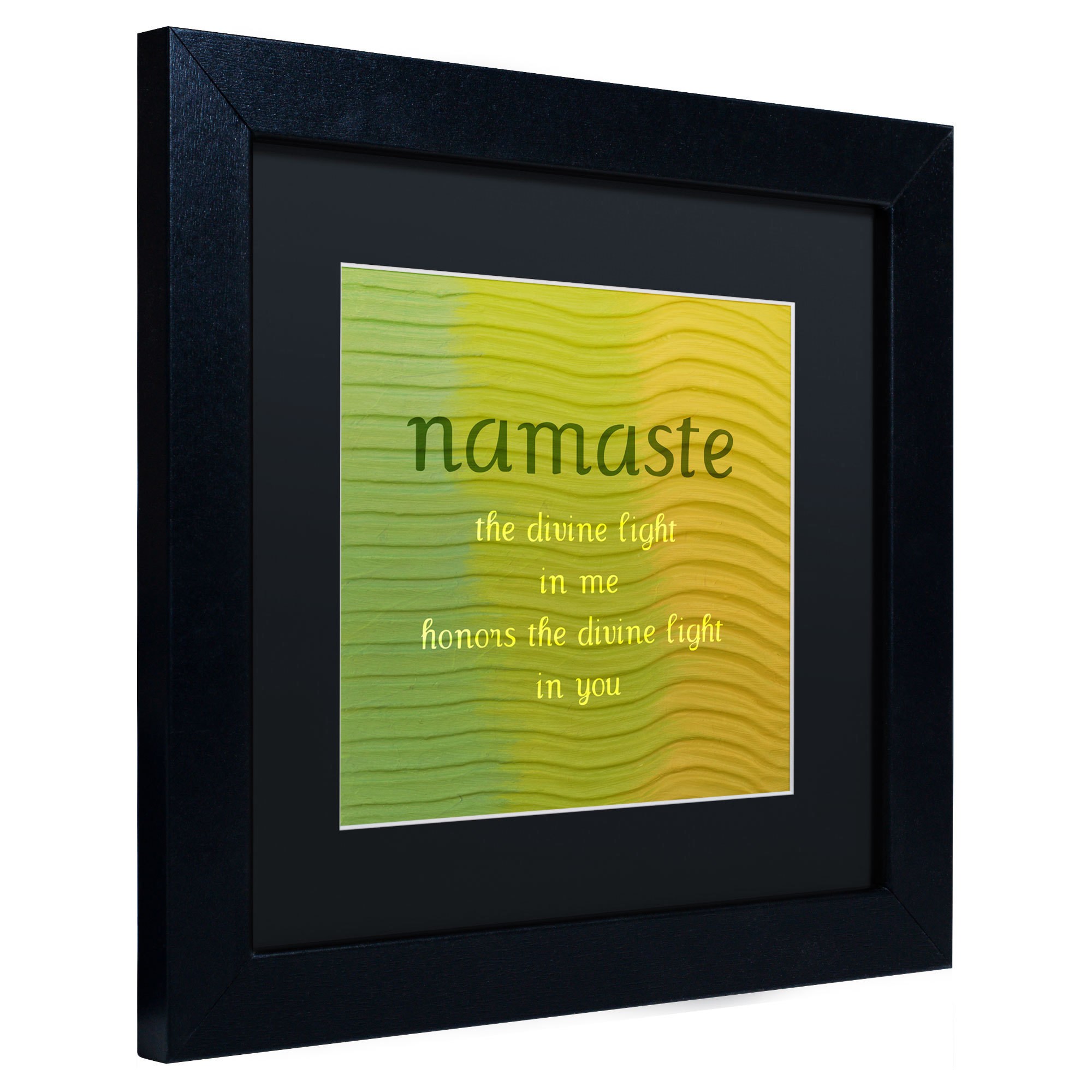 Trademark Fine Art "Namaste" Canvas Art by Michelle Calkins, Black Matte, Black Frame