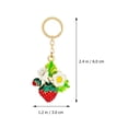 thumbnail image 3 of MasteelfCA 4Pcs Adorable Strawberry Keychains Chic Car Bag Pendants Gift Metal Key Rings, 3 of 7