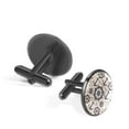 thumbnail image 2 of PhooArto Men's Classic Stainless Steel, Anchors Steering Wheels Pattern Cufflinks Business Wedding Shirts, Black, 2 of 6