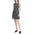 thumbnail image 1 of Calvin Klein Womens Floral-Print A-Line Dress, Black/4, 1 of 3