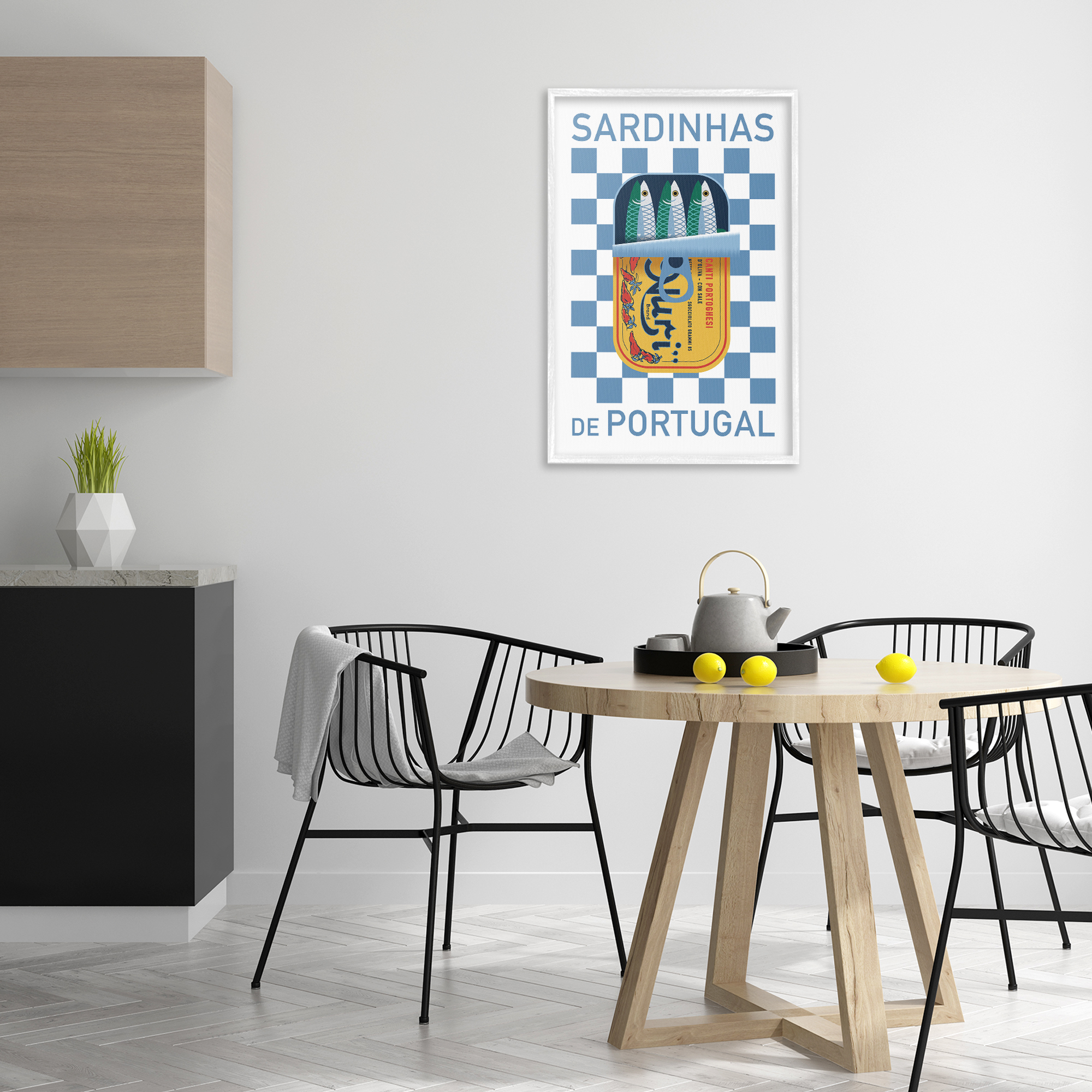Stupell Industries Portuguese Sardines Can Food & Beverage Painting White Framed Art Print Wall Art, 20 x 30