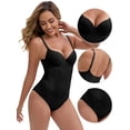 thumbnail image 3 of DARING DIVA Seamless Shapewear Waist Shaping Thongs Bodysuits XXL Black, 3 of 6