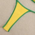 thumbnail image 3 of DailyTrove Women 3 Piece Bikini Set with Short Sleeve Cover Up Swimsuit Thong Bottom Bathing Suit, 3 of 5