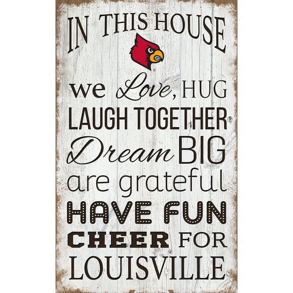 Louisville Cardinals 11'' x 19'' Team In This House Sign