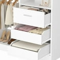 thumbnail image 5 of iSunirm Walk-in Closet System with 3 Wooden Drawers, 36" Standing Wardrobe Closet with 2 Hanging Rods and Shelves, Wardrobe Closet for Bedroom, Living Room, 36"L x 80"H x 16"W, White, 5 of 9