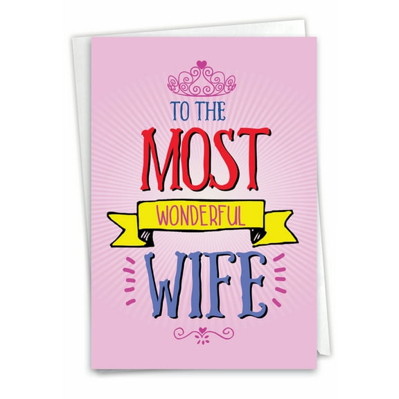 1 Funny Birthday Card with Envelope - Wonderful Wife C9332BDG