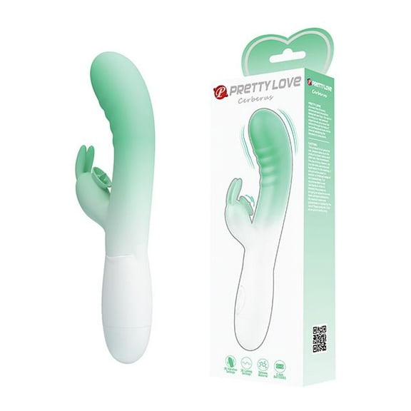 Pretty Love Cerberus Licking Rabbit Vibrator, Aqua Ombre