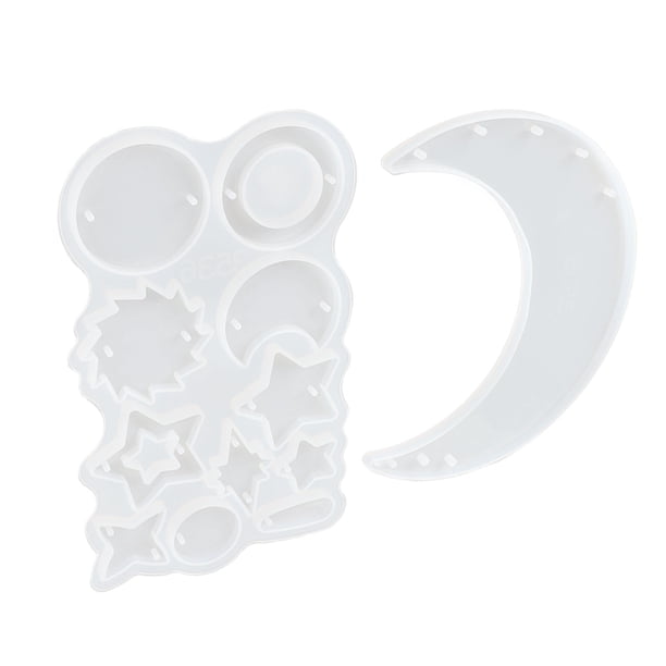 Molde de resina de campanas de viento, molde de silicona elástico reutilizable con forma de luna y estrella, molde de epoxi DIY, colgante para decoración de pared