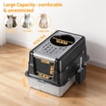 thumbnail image 5 of Garvee Leak-Proof 180° Turn Over-Top XXL Stainless Steel Cat Litter Box – High-Sided Enclosed Pan – Dual Entry, Odor Control, Easy Clean, Non-Stick Scoop – Large Cats, Deep Black, Deep Black, 5 of 7