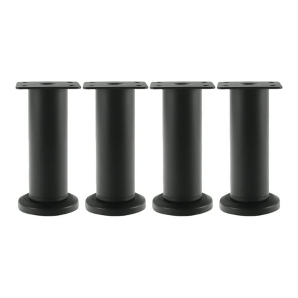 Cateissary Metal ajustable para camas, armarios de TV, altura antideslizante, goma para muebles de 18cm de altura para aumentar muebles Decoración del hogar negro 4 piezas 【12-18 CM】