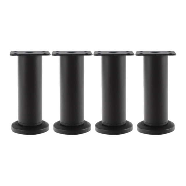 Inteprter Muebles de metal ajustables, camas, altura creciente, altura antideslizante con muebles de altura, todo aumento de altura Decoración del hogar negro 4 piezas 【12-18 CM】