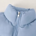 thumbnail image 4 of Mifsaly Mens Puffer Jacket Solid Color Stand Collar Full Zip Casual Padded Winter Coat with Multi Pockets Light Blue,XL, 4 of 8