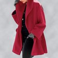 thumbnail image 2 of Usmixi Weekly Deals 2023 Wool Coat for Women Trench Jackets for Women Plus Size Casual Solid Open Front Cardigan Outwear Long Sleeve Lapel Comfy Woolen Outerwear with Pocket Winter Wool Coat, 2 of 7