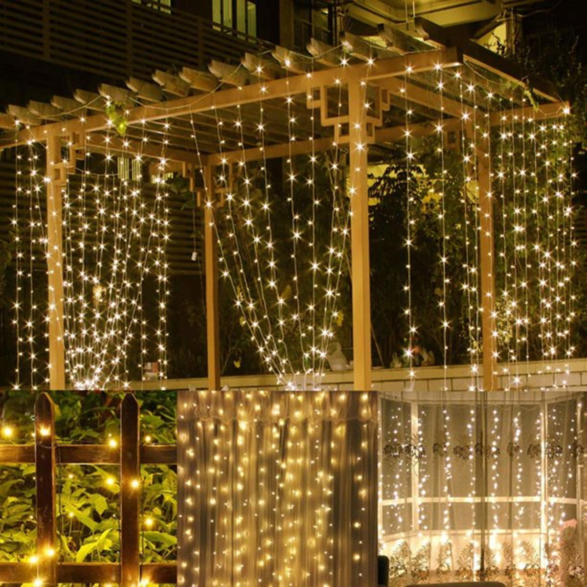 Warm White 100 LED Fairy Curtain String Lights Wedding Party Perfect Holiday New 