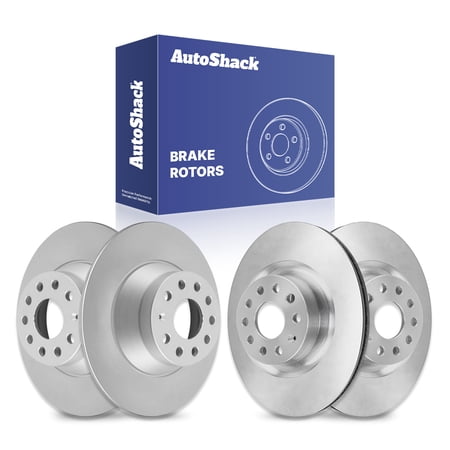 AutoShack Front & Rear Brake Rotors for Volkswagen & Audi, Tiguan 2018-2024 Jetta 2019-2025 Q3 2022-2025, AWD FWD L4 2.0L - Coated - ArmorStop