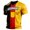 #006 Yellow, variant on Men Dark Shade V-Neck Bound Collar Tee Angular Block Shield Star Emblem Print Short Sleeve Fan Supporter Casual Daily Top (#001 Red,S)