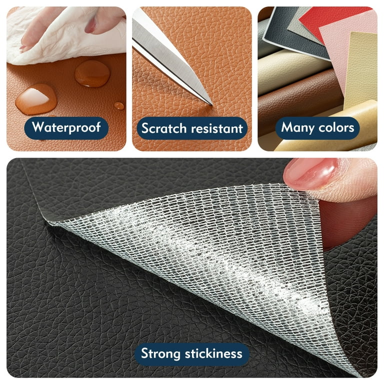 Generic 5Pcs/10Pcs Leather Repair Patch Adhesive Backing Leather Seat Patch  Kit For Couch Furniture Sofa/Jackets Repair Accessory