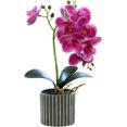 thumbnail image 1 of Planta de orquídeas artificiales de 12.6 pulgadas de altura realista Realista Artificial en una maceta Toque real Bonsai Flores falsas para centros de mesa Sala de estar Decoración del hogar Púrpura, 1 of 3