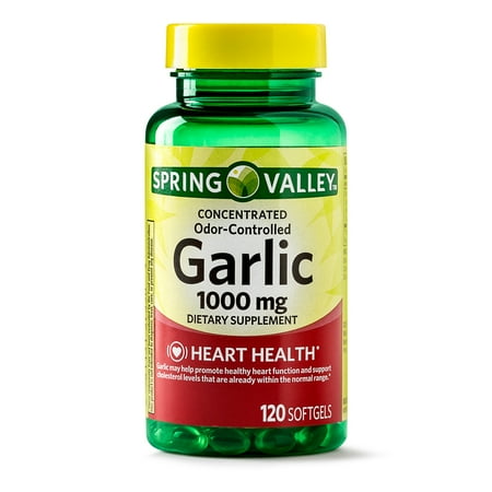 (2 Pack) Spring Valley Odorless Garlic Softgels, 1000 mg, 120 (Best Garlic Supplement Reviews)