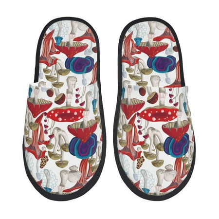 

Pofeuu Colorful Mushrooms (2) Print EVA Fuzzy House super light Slippers Slippers Scuff Outdoor Indoor Warm Cozy Plush Bedroom Shoes Soft Flat Comfy Anti-Slip-Large