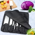 thumbnail image 2 of La bolsa para cuchillos de chef (más de 8 ranuras) está acolchada y tiene capacidad para 8 cuchillos MÁS el cuchillo de carnicero, el cuchillo de acero, 4 utensilios y una bolsa con cremalle, 2 of 5