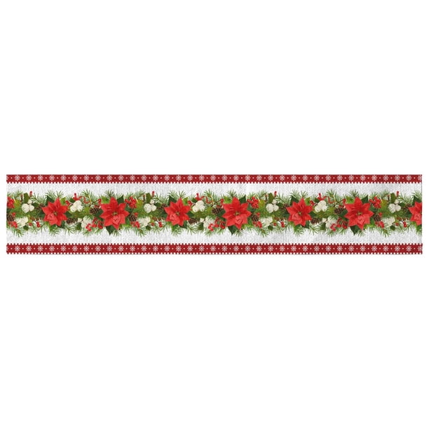 Camino de mesa de cocina lavable, mantel de mesa, camino de mesa para tocador, fiesta Rojo y verde