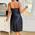 thumbnail image 4 of Sakmal Nightgowns Women Silky Plus Size Chemises Night dress Sleeveless Black Chemises for Women, 4 of 5