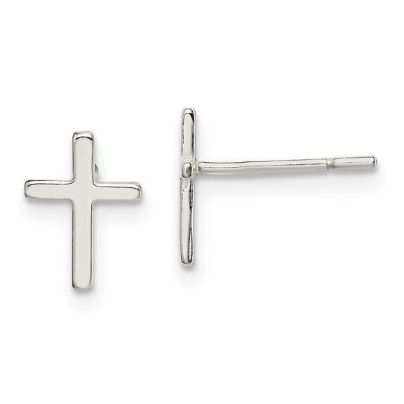 Auriga Fine Jewelry 925 Sterling Silver Latin Cross Stud Earrings for Women (L -11mm, W - 7mm)