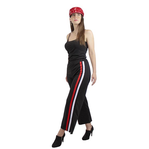 2 Stripe Wide-Leg Palazzo Pants Black Red White Fits Sizes 0-10