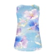 thumbnail image 4 of QUNYINEY Camisole Women Tank Top Floral Sleeveless Casual Crew Neck Tops Loose Flowy Summer Tank Tops, 4 of 5