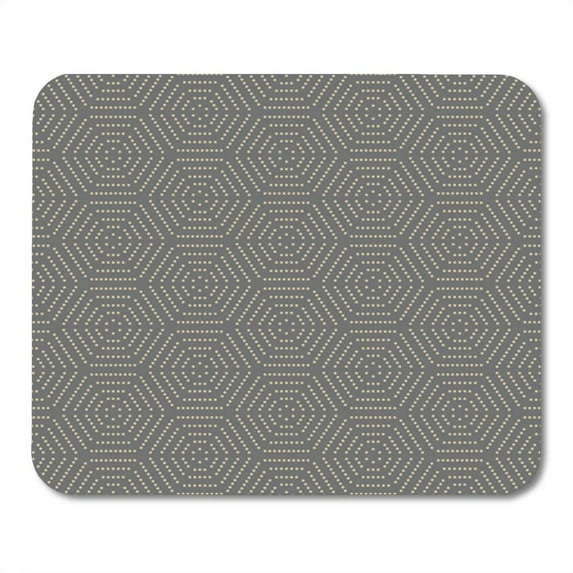 SIDONKU Gray Beautiful Geometric Hexagonal Golden Dotted Modern Abstract Pattern Mousepad Mouse Pad Mouse Mat 9x10 inch