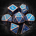 thumbnail image 3 of Haxtec-Juego de dados Dnd de Metal, dados D & D pesados ??para mazmorras y dragones, juegos de mesa de juego de rol Pathfinder, dados esmaltados, azul cobre, 3 of 5