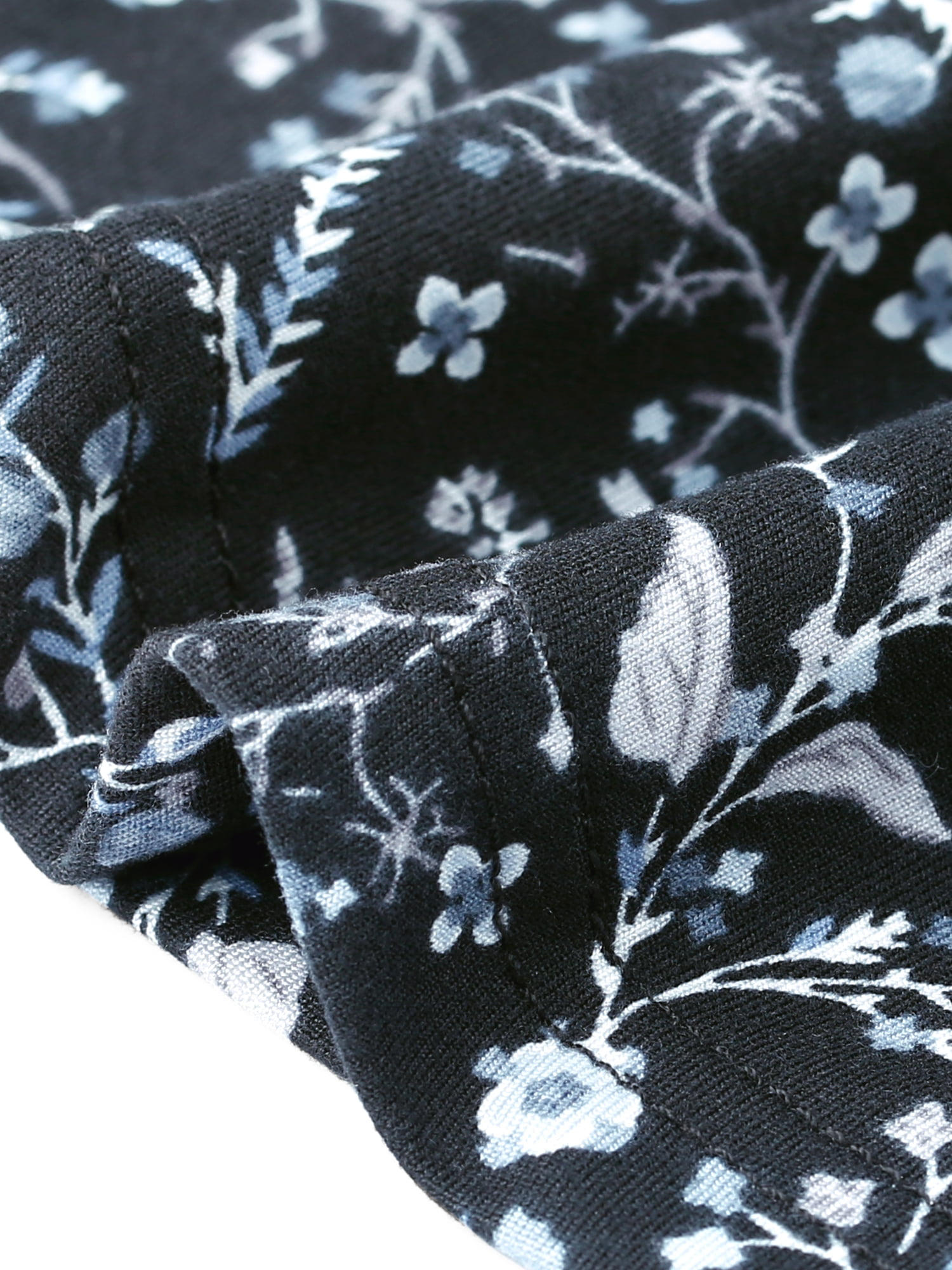 Women's Plus Summer Tops V Neck Ruffle Sleeve Floral Casual Blouses 1X Black