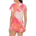 thumbnail image 7 of Aueoeo Womens Pajamas Shorts Set, Womens Pajamas Set Tie Dye Short Sleeve Tops and Shorts 2 Piece Loungewear Set Sleep Set Nightwear Sleepwear, 7 of 7