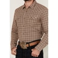 thumbnail image 3 of Blue Ranchwear Men's Euclid Plaid Print Long Sleeve Snap Western Shirt Tan Medium, 3 of 4