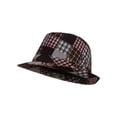 thumbnail image 1 of Womens Pattern Fedora , Grey/Pink - Large/X-Large, 1 of 2