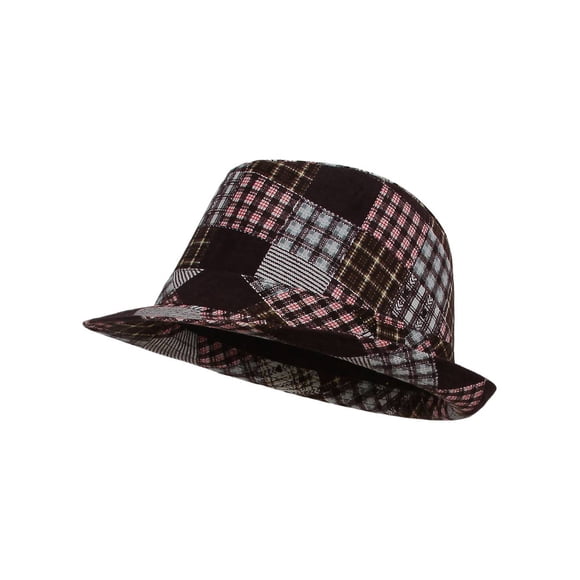 Fedora à Motif pour Femmes, Gris/rose - Grand/très Grand