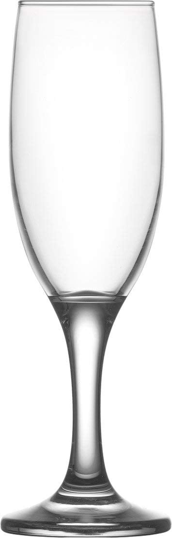 Madison - Clear Glass Champagne Flutes, 8.25 Ounce | Perfect for Parties, Weddings, and Everyday – Made From Thick and Durable Glass – Dishwasher Safe – Set of 6 Sparkling Wine Glasses