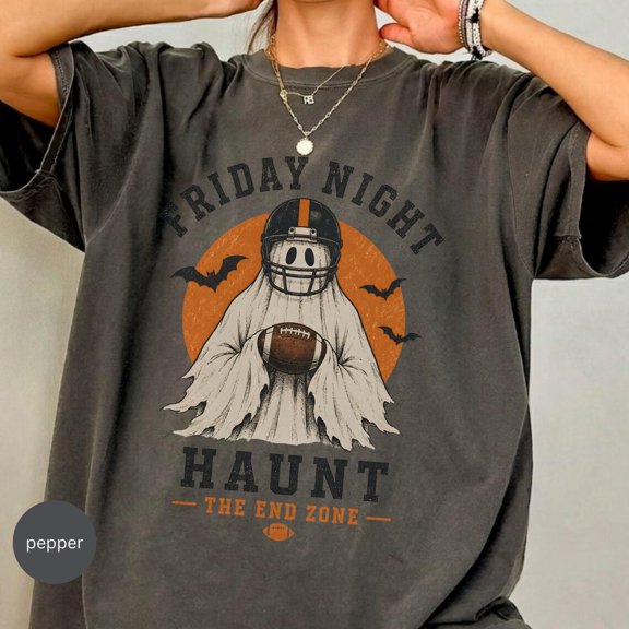 Friday Night Football Ghost T-Shirt, Haunt The End Zone Halloween Tee