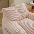 thumbnail image 3 of Newest Cloud Comfort Collection Plush Corduroy Bean Bag Chaise Lounge with Armrests and Ottoman for Living Room, Bedroom & Dorm, Pink, 3 of 12