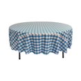 thumbnail image 1 of LA Linen TCcheck90R-TurquoiseK40 Nappe à Carreaux en Vichy&44; Blanc & Turquoise - 90 Po Ronde, 1 of 4