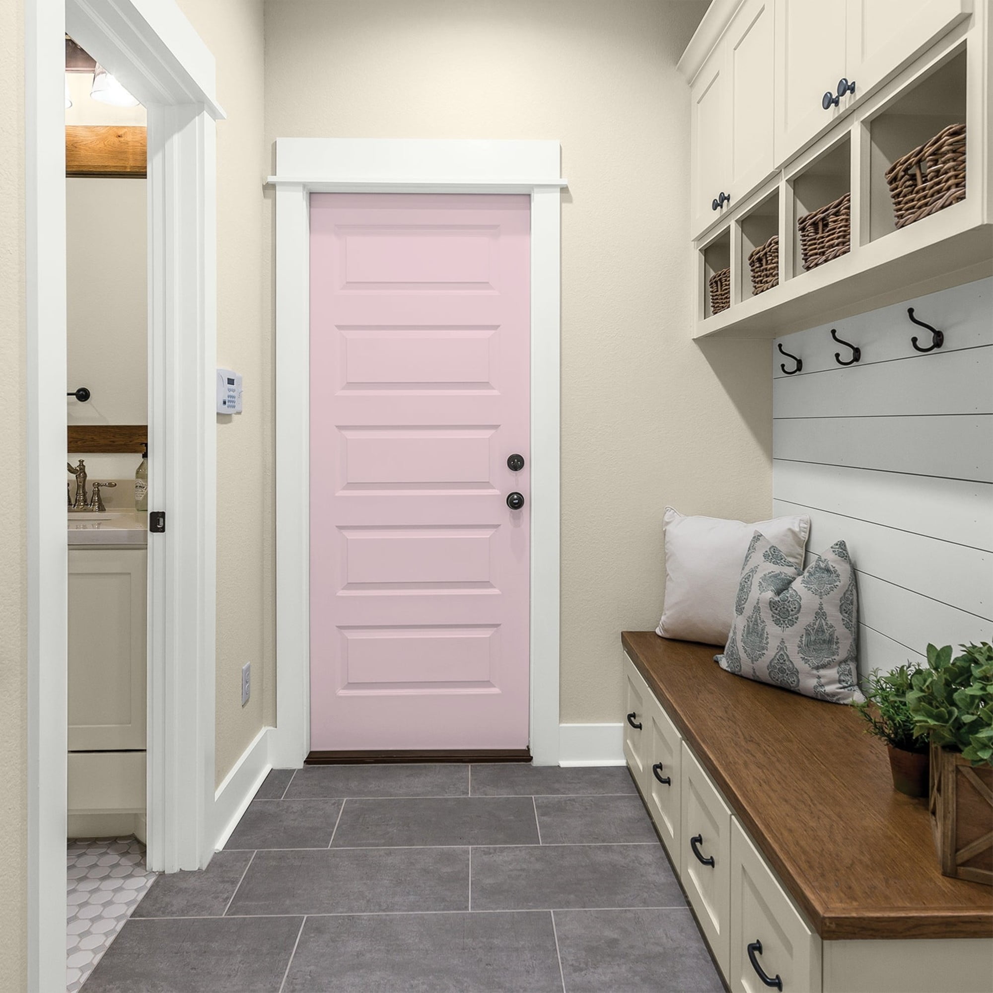 Glidden One Coat Rose Cloud / Pink Semi-Gloss Interior Paint with Primer, 1 Gallon