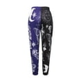 thumbnail image 4 of Qiylii Women's Boho Hippie Harem Pants High Smocked Waist Printed Patchwork Sweatpants Yoga 90S Goth Baggy Casual Trousers, 4 of 8