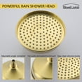 thumbnail image 6 of Boyel Living Wall Mounted Bathroom Shower System 8 in Rainfall Shower Head with Handheld Shower Dual Function Exposed Pipe Integrated Bathroom Luxury Shower Faucet Set(Brushed Gold), 6 of 10