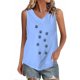 thumbnail image 2 of Fiudx Ofertas Flash Del Día Solo En Línea Camiseta con Botones y Cuello Redondo de Manga Corta con Estampado Pequeño Informal y de Lino para Mujer, 2 of 4