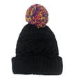thumbnail image 4 of INC International Concepts Women's Chenille Striped Multi-Pom Beanie Hat Black One Size, 4 of 4