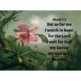 thumbnail image 2 of ArtsyQuotes 32x25 Black Ornate Wood Framed with Double Matting Museum Art Print Titled - Bible Verse Quote Micah 7:7, Martin Johnson Heade - Orchid and Hummingbird, 2 of 4